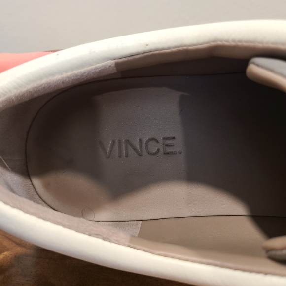Vince Caden Colorblock White & Gray Leather Sneakers - Picture 12 of 13